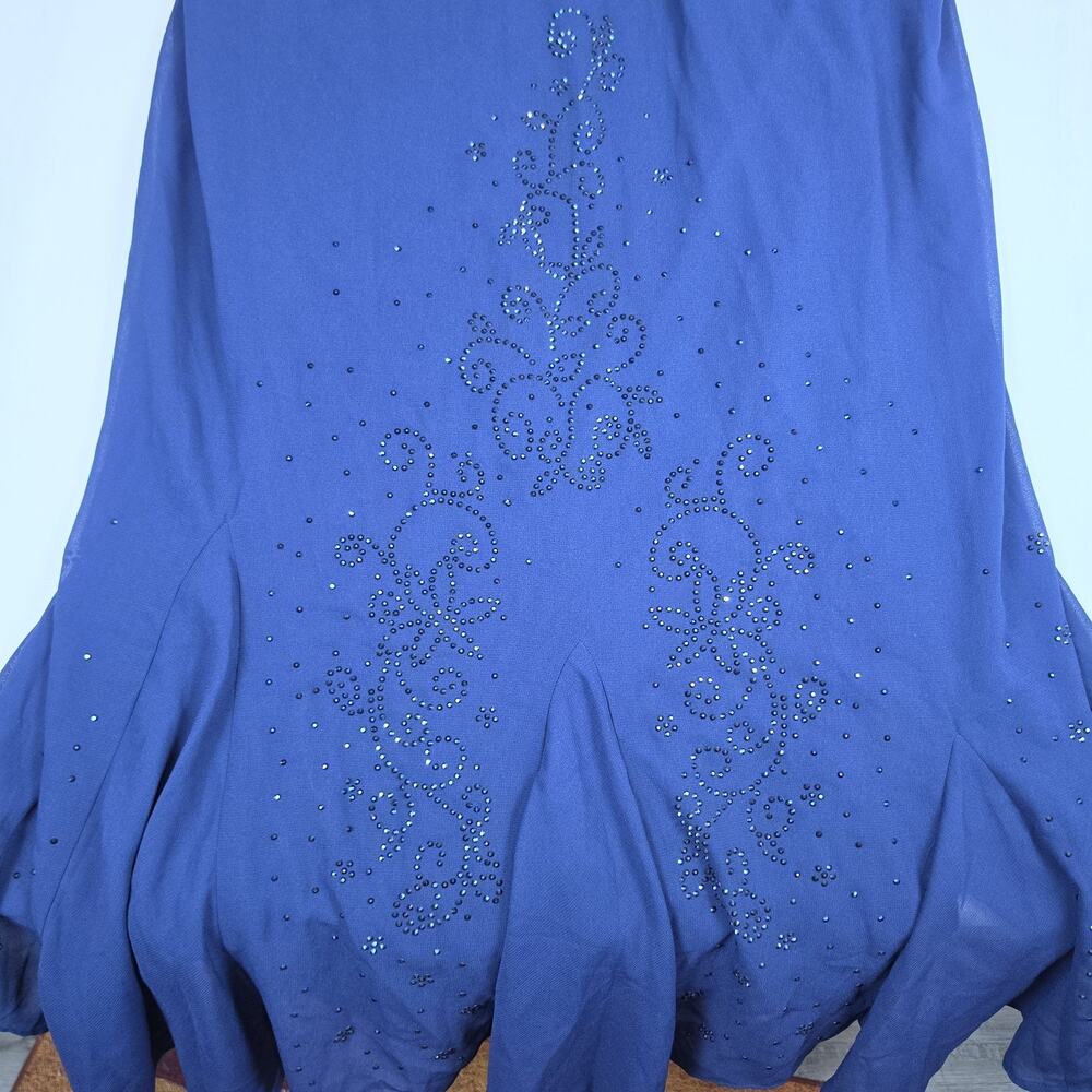 Catherines Blue Rhinestone Sleeveless Dress Plus Size 22W Lined Formal Evening - Picture 5 of 9